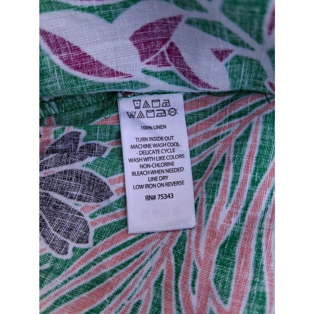 Cynthia Rowley womens small green skirt 100% linen knee length floral tropical - Picture 8 of 8